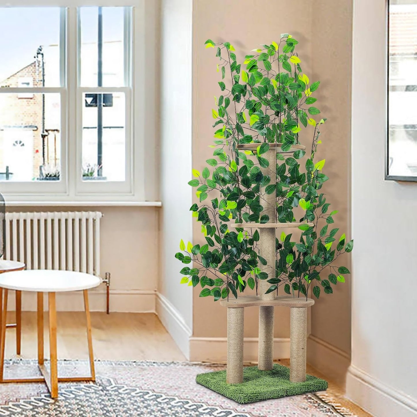Unboring Abodes Cat Tree with Leaves Cat Tower