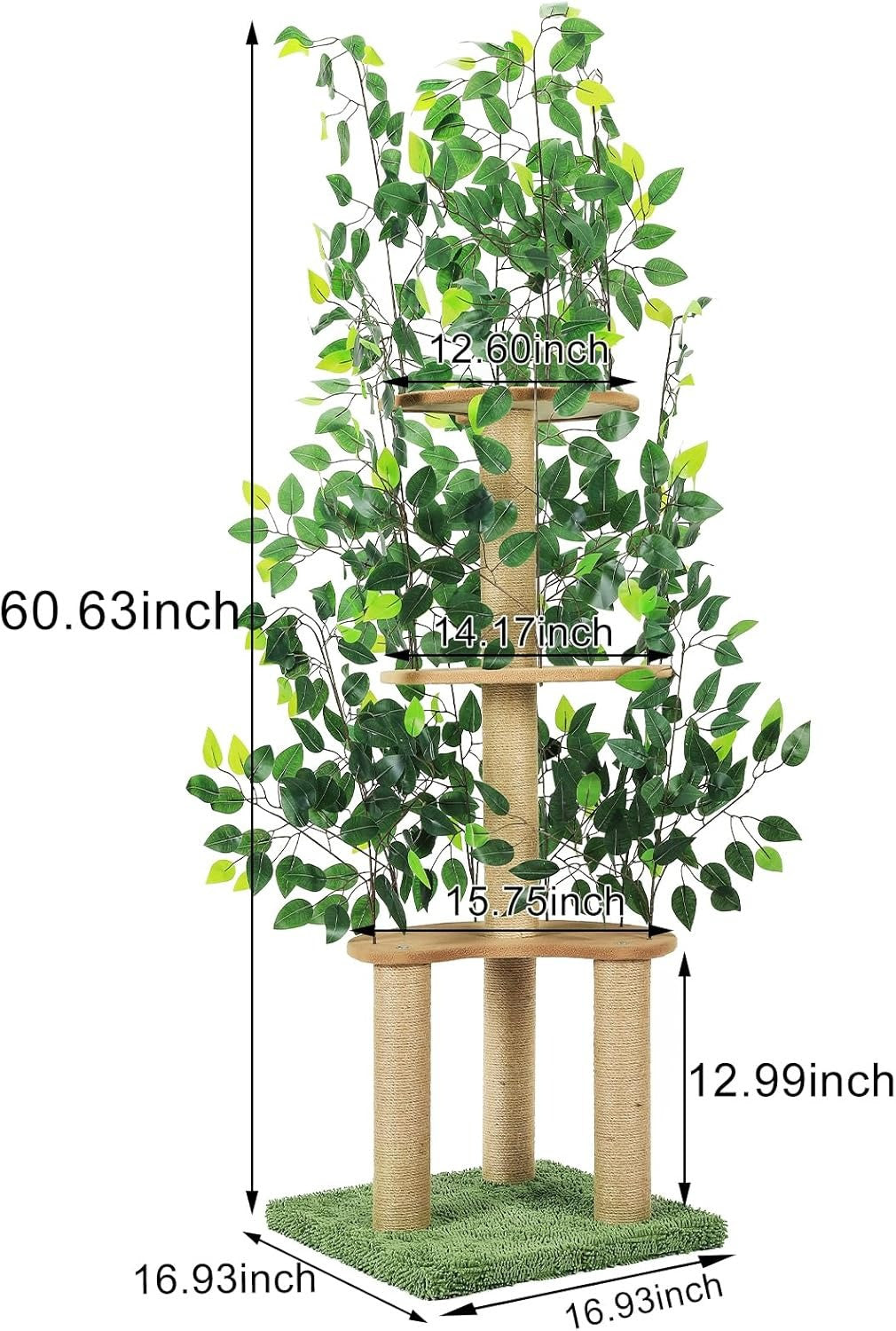 Unboring Abodes Cat Tree with Leaves Cat Tower