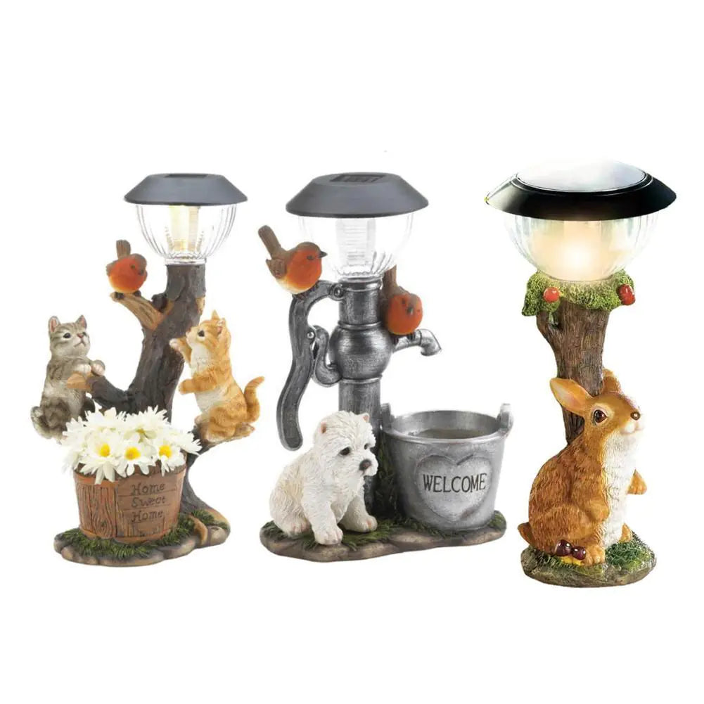 Solar Animal Lamp Statue for Home and Garden Decor