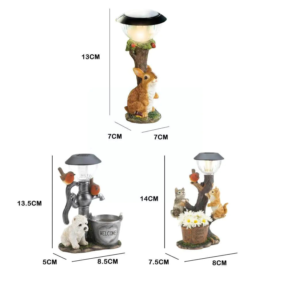 Solar Animal Lamp Statue for Home and Garden Decor